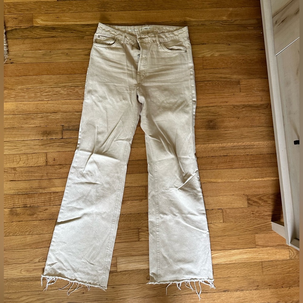 Mango Adriana Flare Jeans in Cream